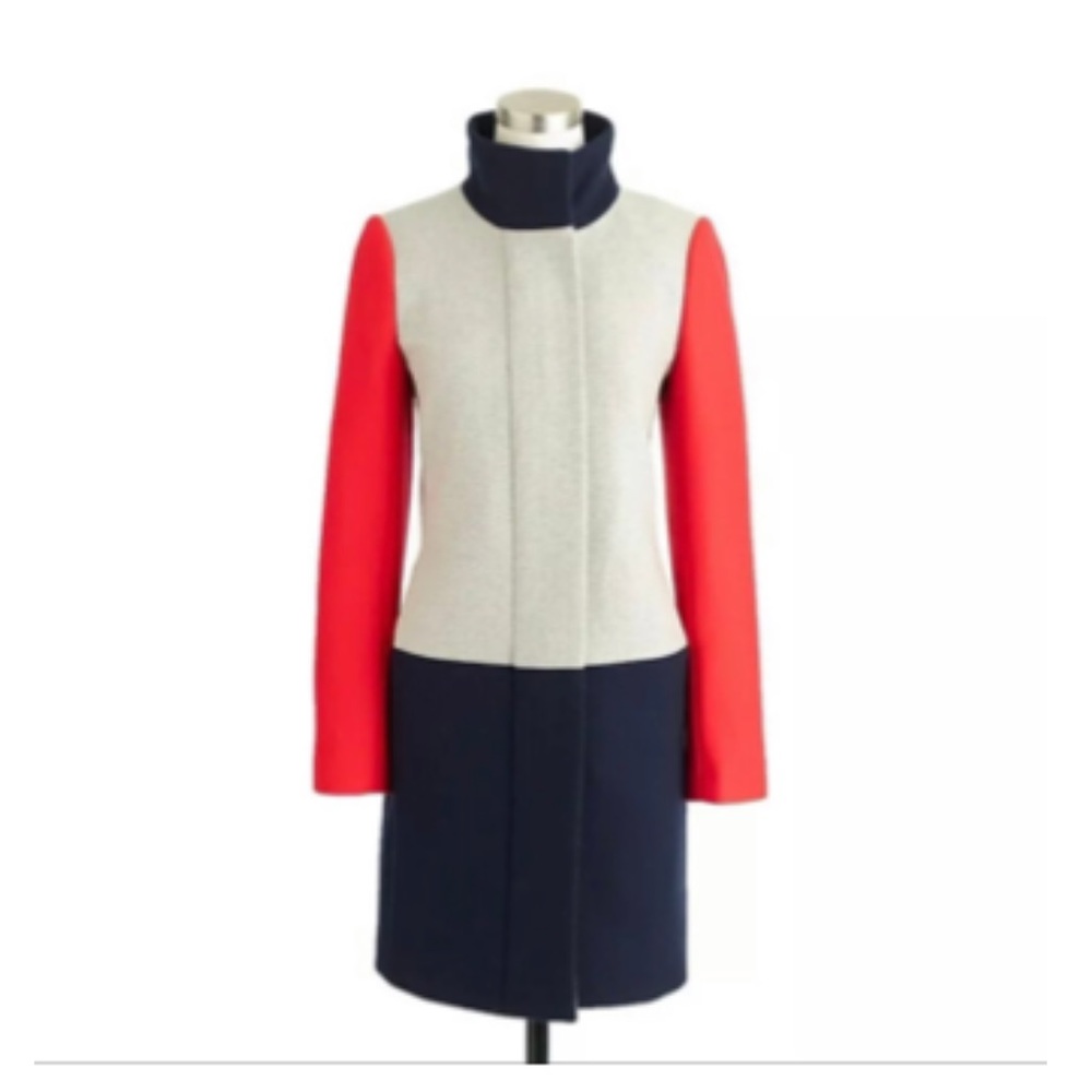 JCrew Color block Coat Sz 6